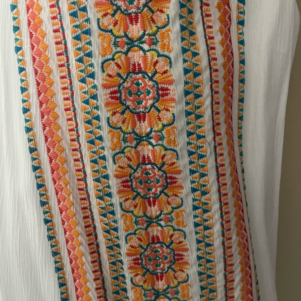Chicos  NWT embroidery trim, maxi dress size 1 petite - Picture 2 of 4